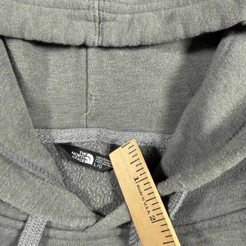 The North Face Mens Red Box Logo Hoodie‎ Grey Pullover Sweatshirt Large